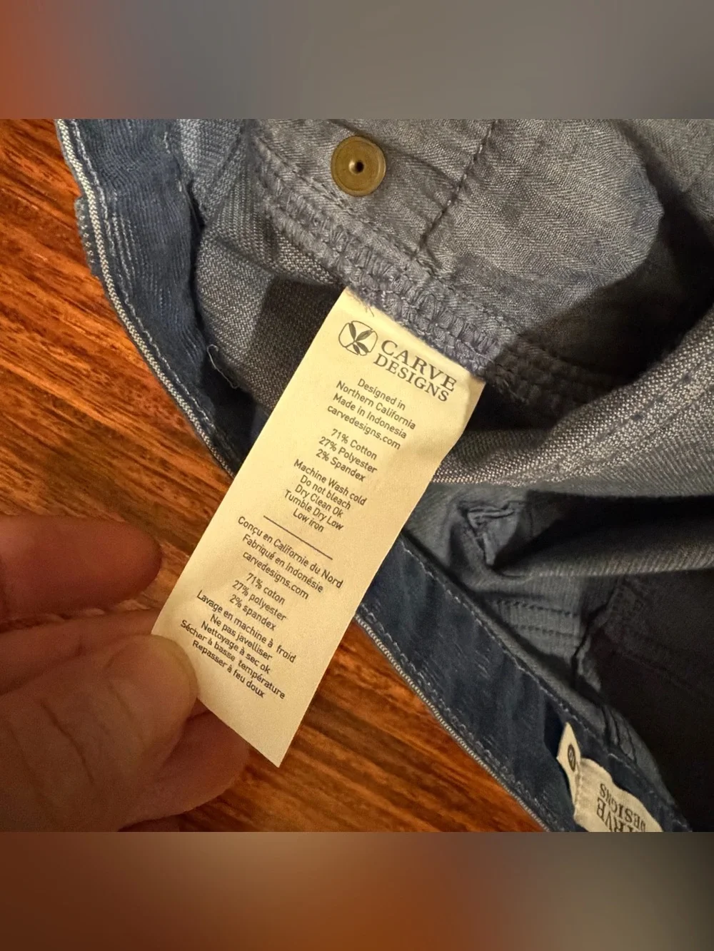 Carve Designs Womens Blue Oahu Shorts Organic Cotton Corduroy 4” Inseam Size 10